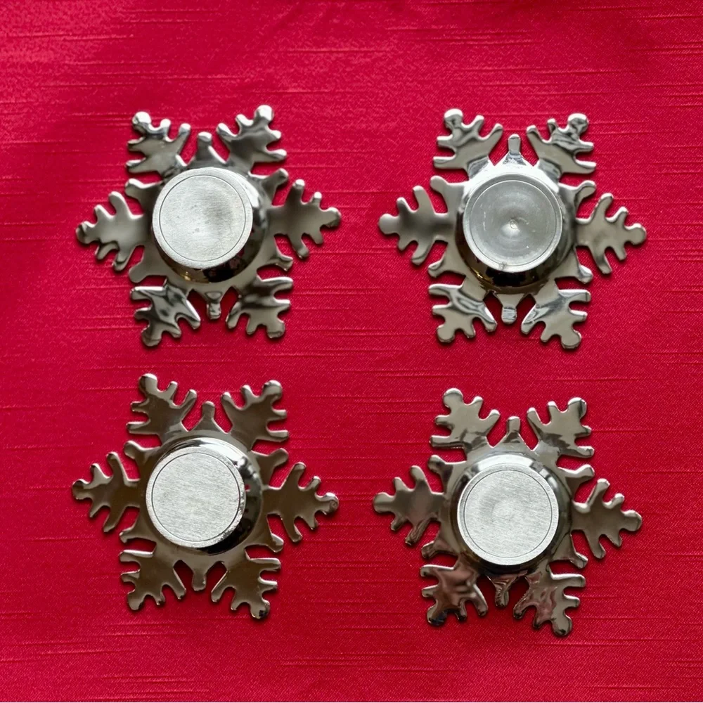 ❄️ Crate & Barrel Snowflake Tea Light Holders ❄️